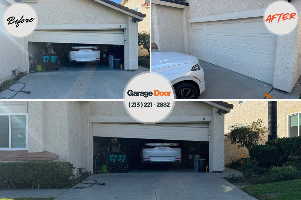 Before and after: garage door repair Four Bridges, OH
